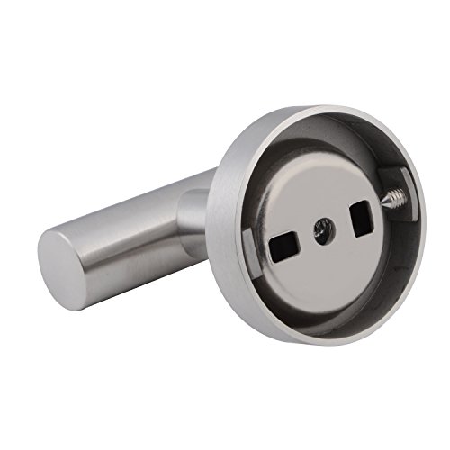 Woooow Modern 304 Stainless Steel Single Prong Round, Wall Robe Hook Brushed Nickel, 1-Pack