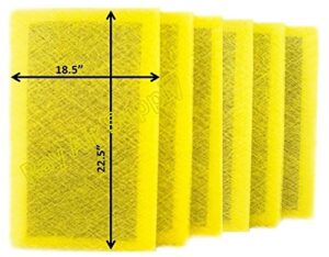rayair supply 20x25 micropower guard air cleaner replacement filter pads (6 pack) yellow