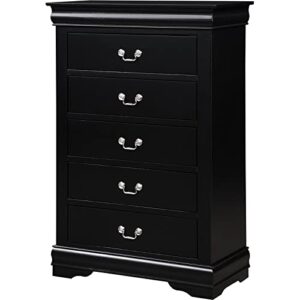 acme furniture louis philippe chest, black, one size