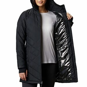 Columbia Women's Heavenly Long Hooded Jacket, Black, X-Large