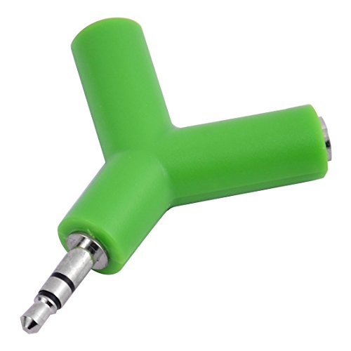 uxcell Mini Y Shaped 3.5mm Male to Double 3.5mm Female Jack Audio Headset Splitter Adapter Connector Light Green