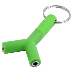 uxcell Mini Y Shaped 3.5mm Male to Double 3.5mm Female Jack Audio Headset Splitter Adapter Connector Light Green