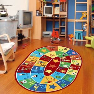 Furnish my Place 745 ABC with Animal ABC Area Rug for Kids, Educational Alphabet, Animals Children Rug, Multicolor (3'3"x5' Oval)