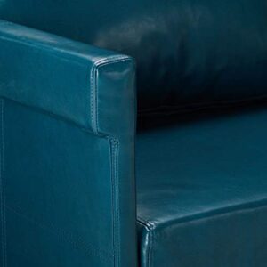 Christopher Knight Home Bellerose Leather Settee, Teal Dimensions: 26.00”D x 54.75”W x 27.50”H