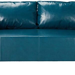 Christopher Knight Home Bellerose Leather Settee, Teal Dimensions: 26.00”D x 54.75”W x 27.50”H