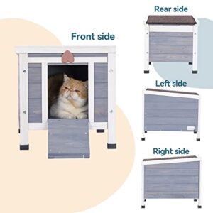 Petsfit Outdoor Cat House, Higher Feet to Against Rain, Snow and Moisture, Cat Houses for Outdoor Cats, Rabbit Hutch with Openable Roof