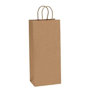 bagdream kraft paper bags 5.25x3.25x13 inches 50pcs wine bags paper gift bags kraft bags retail bags brown paper wine bags with handles bulk
