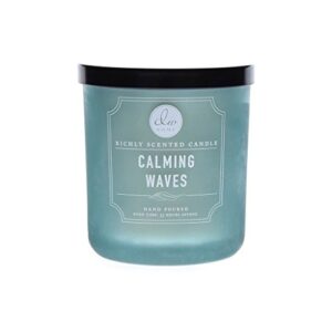 contemporary and richly scented candle "calming waves" in medium jar with lid