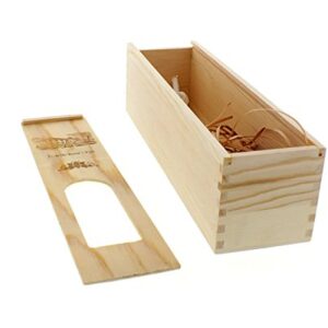 CHEFTOR Handmade Artisan Vineyard Design Natural Pine Wood Crate Wine Bottle Travel Storage Gift Box Carrying Display Case