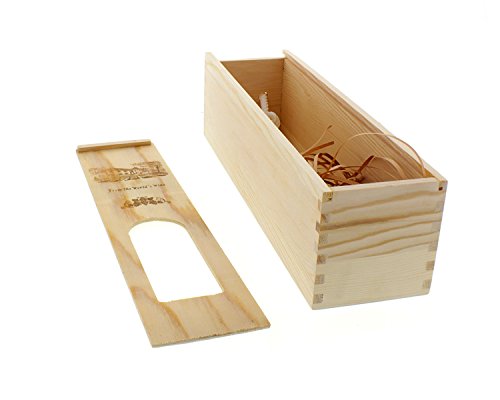 CHEFTOR Handmade Artisan Vineyard Design Natural Pine Wood Crate Wine Bottle Travel Storage Gift Box Carrying Display Case