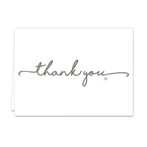 thanks from the heart thank you note card pack / 36 thanks greeting cards with white envelopes / 3 1/2" x 4 7/8" generic hearts appreciation blank cards