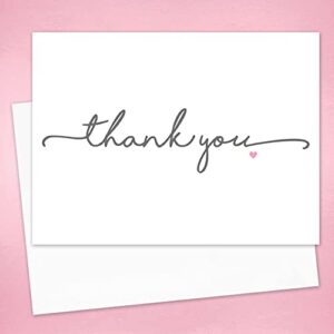 Thanks From The Heart Thank You Note Card Pack / 36 Thanks Greeting Cards With White Envelopes / 3 1/2" x 4 7/8" Generic Hearts Appreciation Blank Cards