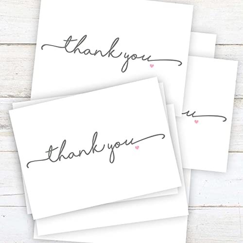 Thanks From The Heart Thank You Note Card Pack / 36 Thanks Greeting Cards With White Envelopes / 3 1/2" x 4 7/8" Generic Hearts Appreciation Blank Cards