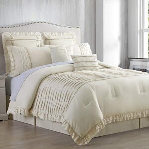 Amrapur Overseas Antonella 8-Piece Pleated Comforter Set (King, Sand)