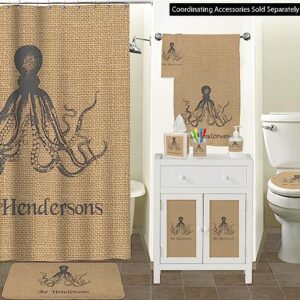 RNK Shops Octopus & Burlap Print Waste Basket - Single Sided (Black) (Personalized)