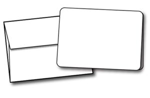 desktop publishing supplies heavyweight blank white a2 greeting card sets with rounded corners - 4.25" x 5.5" - 40 folding cards with envelopes