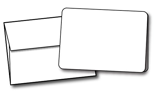 Desktop Publishing Supplies Heavyweight Blank White A2 Greeting Card Sets with Rounded Corners - 4.25" x 5.5" - 40 Folding Cards with Envelopes