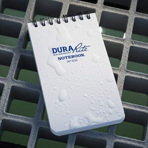 Rite in the Rain Waterproof (DURARITE) Top Spiral Notebook, 3" x 5", White Cover, Universal Pattern (No. 635)