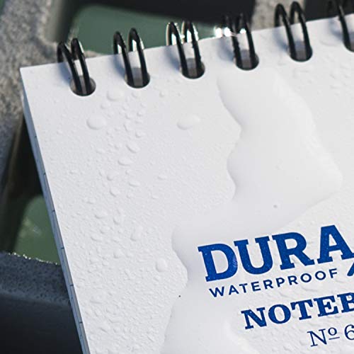 Rite in the Rain Waterproof (DURARITE) Top Spiral Notebook, 3" x 5", White Cover, Universal Pattern (No. 635)