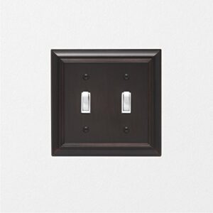 Amazon Basics Double Toggle Light Switch Wall Plate, Oil Rubbed Bronze, Set of 2