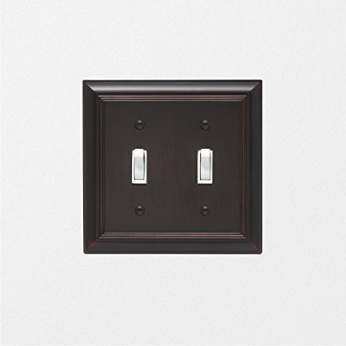 Amazon Basics Double Toggle Light Switch Wall Plate, Oil Rubbed Bronze, Set of 2