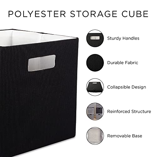 DII Poly-Cube Storage Collection Hard Sided, Collapsible Solid, Large, Nautical Blue