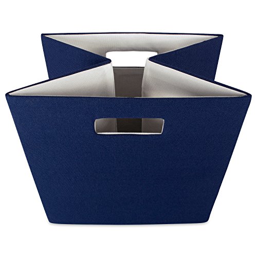 DII Poly-Cube Storage Collection Hard Sided, Collapsible Solid, Large, Nautical Blue