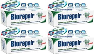 biorepair: "total protective repair" toothpaste with microrepair, new formula - 2.5 fluid ounce (75ml) tubes (pack of 4) [ italian import ]