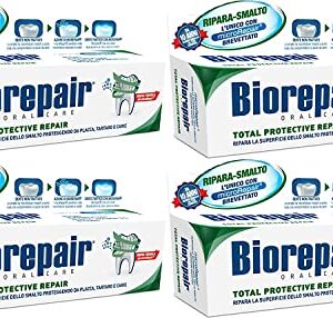 Biorepair: "Total Protective Repair" Toothpaste with microRepair, New Formula - 2.5 Fluid Ounce (75ml) Tubes (Pack of 4) [ Italian Import ]