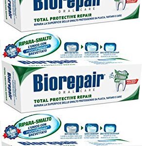 Biorepair: "Total Protective Repair" Toothpaste with microRepair, New Formula - 2.5 Fluid Ounce (75ml) Tubes (Pack of 3) [ Italian Import ]