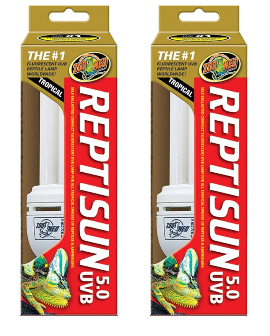 (2 Pack) Zoo Med ReptiSun 5.0 Compact Fluorescent Lamps - 26w