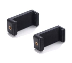 octo mounts - 2 pack universal smartphone holder set for mounting any phone. has camera screw (1/4-inch 20), easily connect your cell phone to gopro assessories, tripods, poles, hand grip, etc.