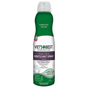 vet's best flea and tick gentle-mist spray for cats | flea and tick spray with certified natural oils | gentle-mist spray for easy application and control | 6.3 ounces