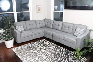 oliver smith 295 light sofa sectional, gray/grey