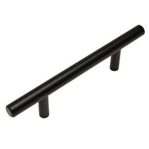 cosmas 25 pack 404-030fb flat black solid steel construction 3/8 inch slim line euro style cabinet hardware bar pull - 3" inch (76mm) hole centers