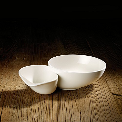 Soup Passion Large Soup Bowl Set of 2 by Villeroy & Boch - Premium Porcelain - Made in Germany - Dishwasher and Microwave Safe - 10.75 x 6.75 x 2.5 Inches, White