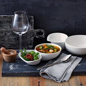 Soup Passion Large Soup Bowl Set of 2 by Villeroy & Boch - Premium Porcelain - Made in Germany - Dishwasher and Microwave Safe - 10.75 x 6.75 x 2.5 Inches, White