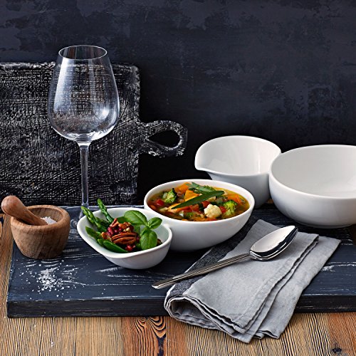 Soup Passion Large Soup Bowl Set of 2 by Villeroy & Boch - Premium Porcelain - Made in Germany - Dishwasher and Microwave Safe - 10.75 x 6.75 x 2.5 Inches, White