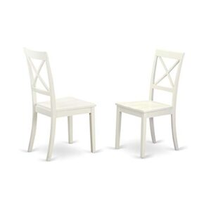 EAST WEST FURNITURE 5 Pc small Kitchen Table set and 4 hard wood Dining Chairs. in Linen White