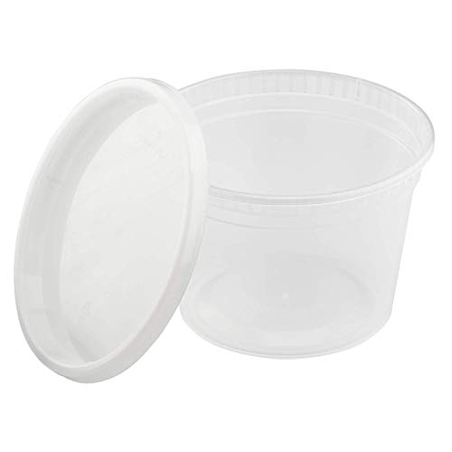 Karat FP-IMDC16-PP 16 oz 3.35"x 4.61"x 3" Deli Containers with Lids (Pack of 240)