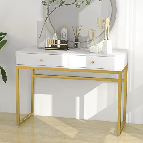 ACME FURNITURE Acme 92312 Coleen Desk, White & Brass