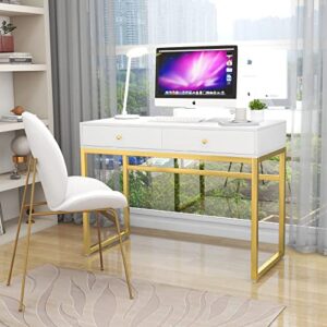 ACME FURNITURE Acme 92312 Coleen Desk, White & Brass