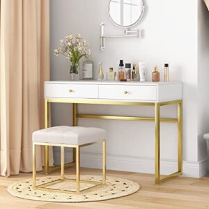 ACME FURNITURE Acme 92312 Coleen Desk, White & Brass