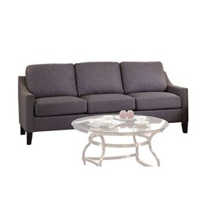 acme furniture zapata junior sofa, gray linen