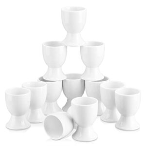 malacasa egg cups, 2'' porcelain white egg cups holder for boiled eggs, set of 12 egg cups, series regular