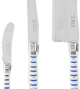 Jean Dubost Laguiole Cheese Butter Spreader Sets, Stainless Steel Blades, Set of 3, Mariniere
