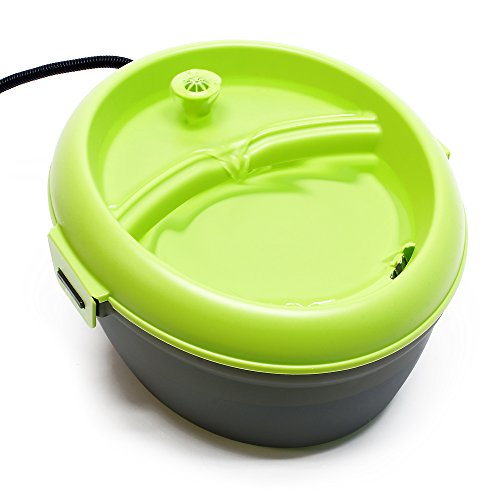 AA Aquarium Dog Water Bowl, Sharp Lime Green/Translucent Black, 1 Count (Pack of 1), (DH020)