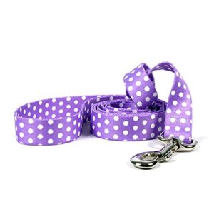 yellow dog design standard lead, new purple polka dot, 3/8" x 60" (5 ft.)