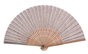 salutto hand fan with beautiful fabric printed (coffee)