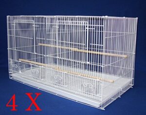 new set of 4 large breeding bird carrier cage with center divider (30" x 18'" x 18", white)